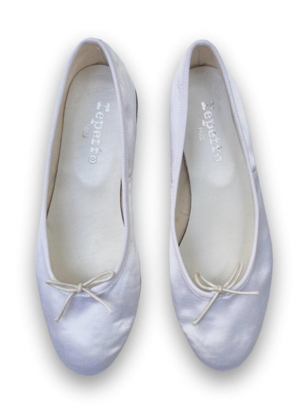 Repetto Cendrillon Satin Ballet Flats in White - Size 38 EU/7 US